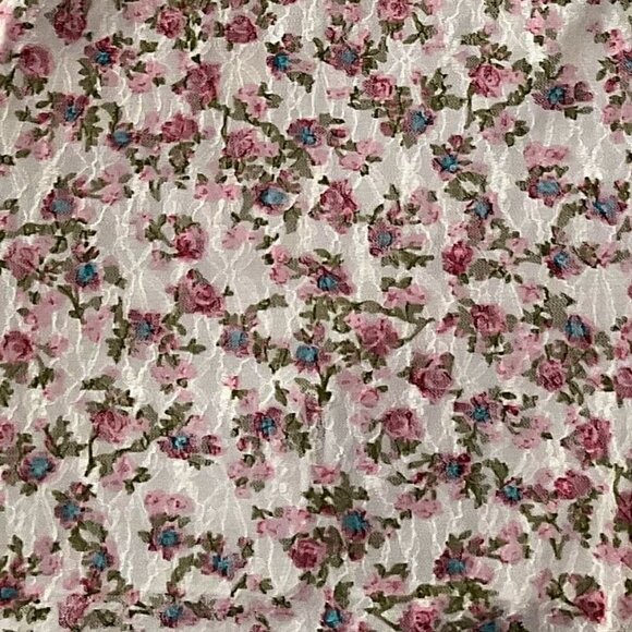 BKE FLORAL ROSE Y2K SHEER TOP - Picture 7 of 9